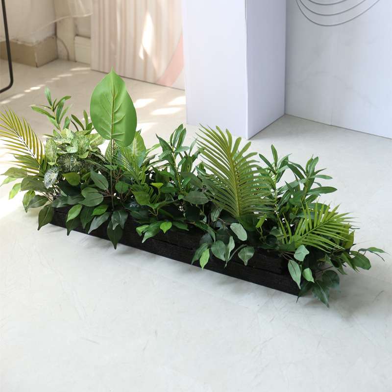 热带绿植叶排花路引龟背散尾花槽箱售楼部商业街盆栽店铺装饰