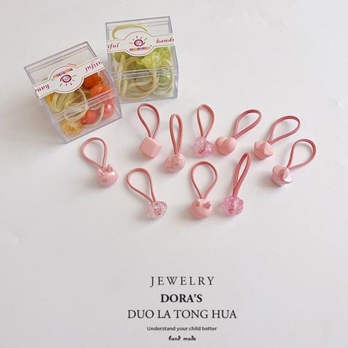 宝宝发圈扎头发耐用高弹力发绳儿童头绳不伤发可爱糖果色兔子皮筋