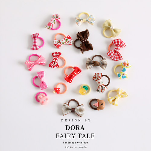 多风格蝴蝶结卡通宝宝发绳碎花