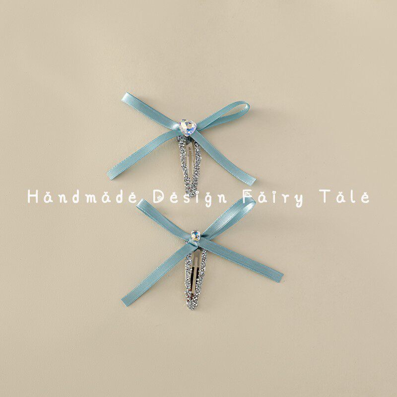 女宝宝丝带亮钻蝴蝶结bb夹发饰女童卡刘海夹发夹公主发饰可爱头饰