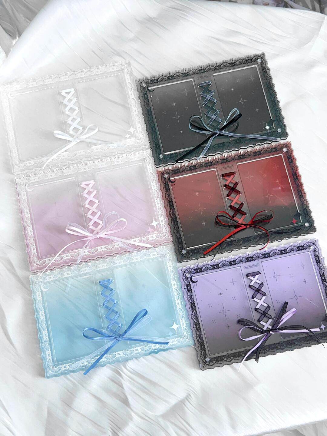 thumbnail for Star language lace acrylic valley beauty card set ins high-value cartoon anime star chasing polaroid storage card frame