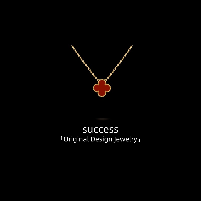 「Su原创设计」轻奢精致四叶草项链女百搭高级贝母玉髓送女友礼物