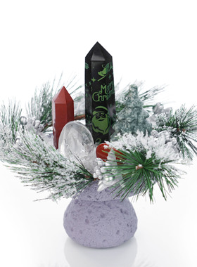 圣诞能量水晶礼物/黑曜石/红碧玉/礼物/水晶摆件/伴手礼/紫色星球