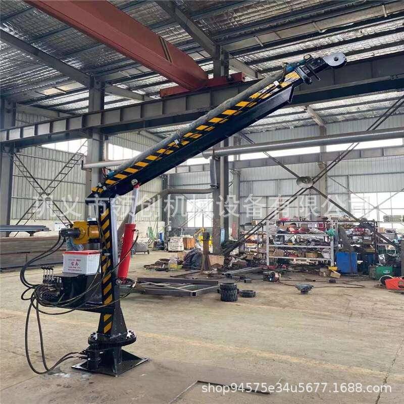 柴油动力随车全液压渔船用小型吊机捕鱼拉网伸缩臂码头甲板起重机