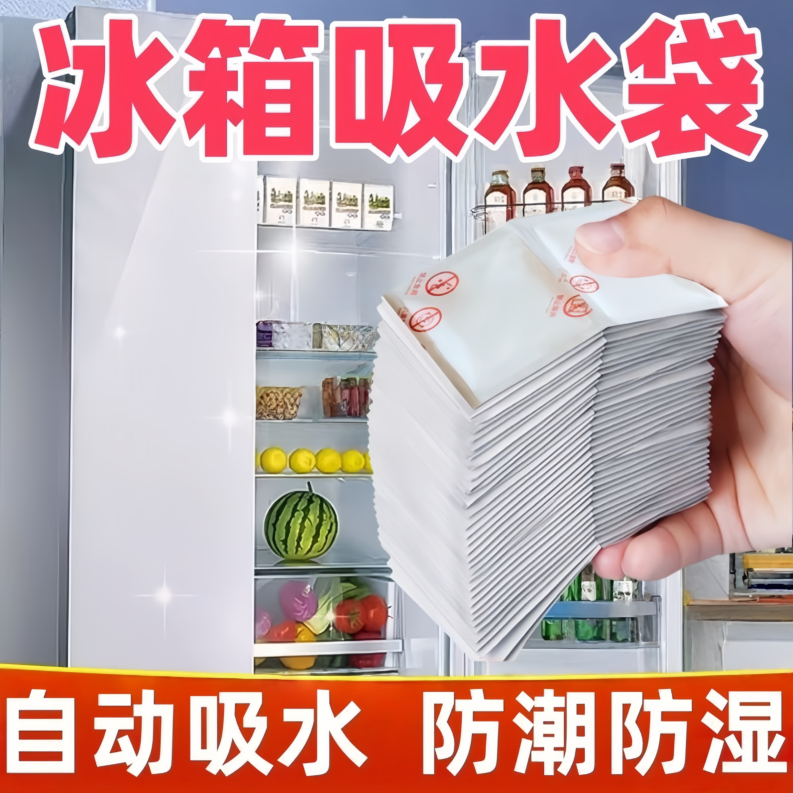 冰箱专用除湿干燥剂冰箱除湿大吸水袋冰箱冷藏柜去除滴水抑菌除味