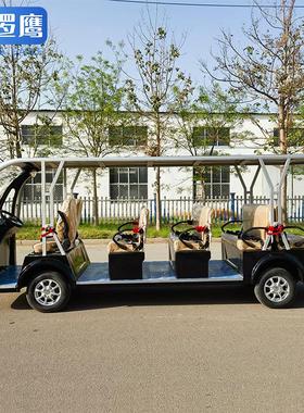 景电动14DOI座观光会车 黑色五排敞篷新能区机场商务议接待源观光