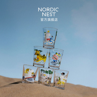 芬兰arabia姆明moomin玻璃杯220ml卡通饮料杯早餐水杯啤酒杯进口
