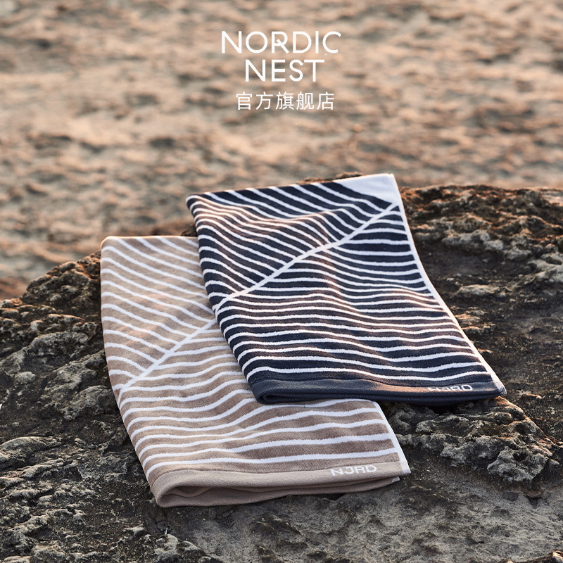瑞典NJRD Stripes条纹毛巾浴巾女家用挂式吸水速干不掉毛全棉大人
