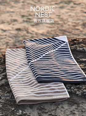 瑞典NJRD Stripes条纹毛巾浴巾女家用挂式吸水速干不掉毛全棉大人