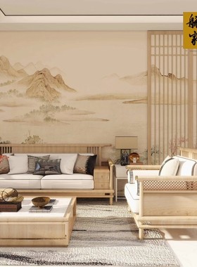 宋式美学卧室墙纸客厅电视背景墙壁纸壁布淡雅中国风定制装饰墙布