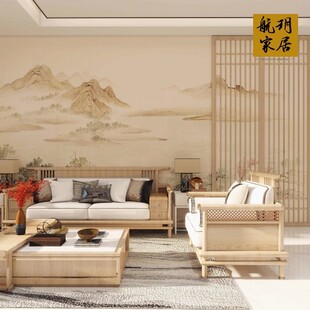 宋式美学卧室墙纸客厅电视背景墙壁纸壁布淡雅中国风定制装饰墙布
