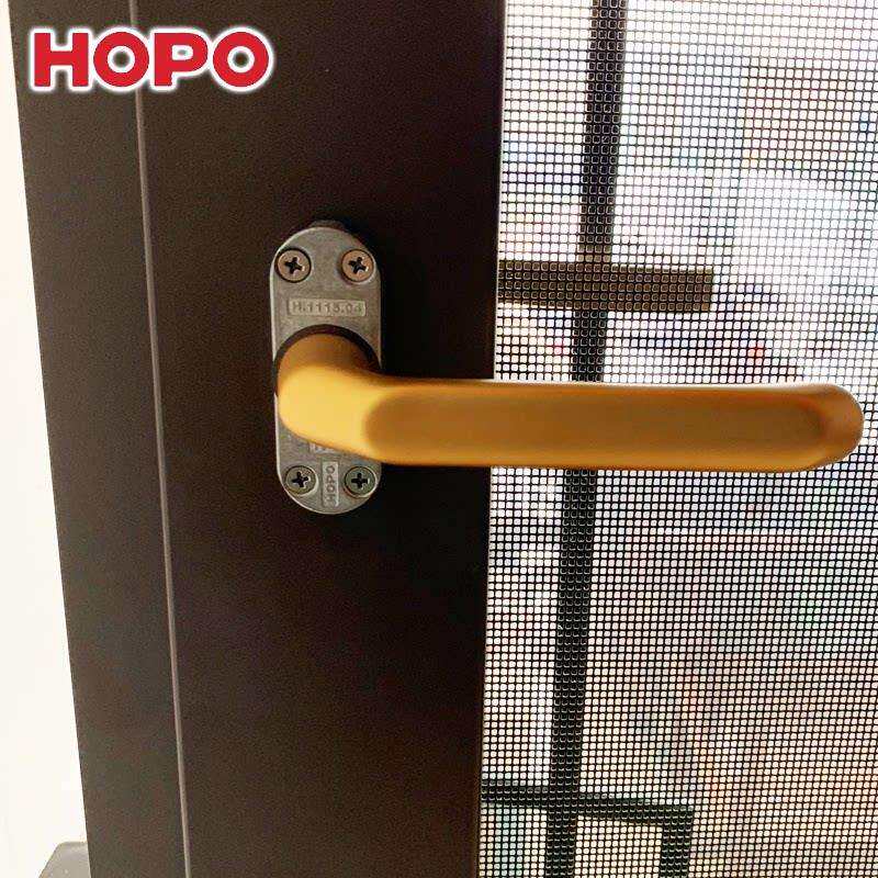 hopo好博金色纱窗把手断桥铝合金窗户拨叉执手孔距55窗执手拉手