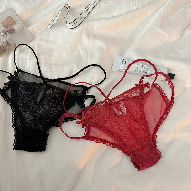 【撩人于无形】2024年春季红色性感蕾丝低腰纯欲无痕透气少女内裤