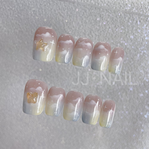 【云观雪】晕染日常简约款显白纯手工穿戴甲