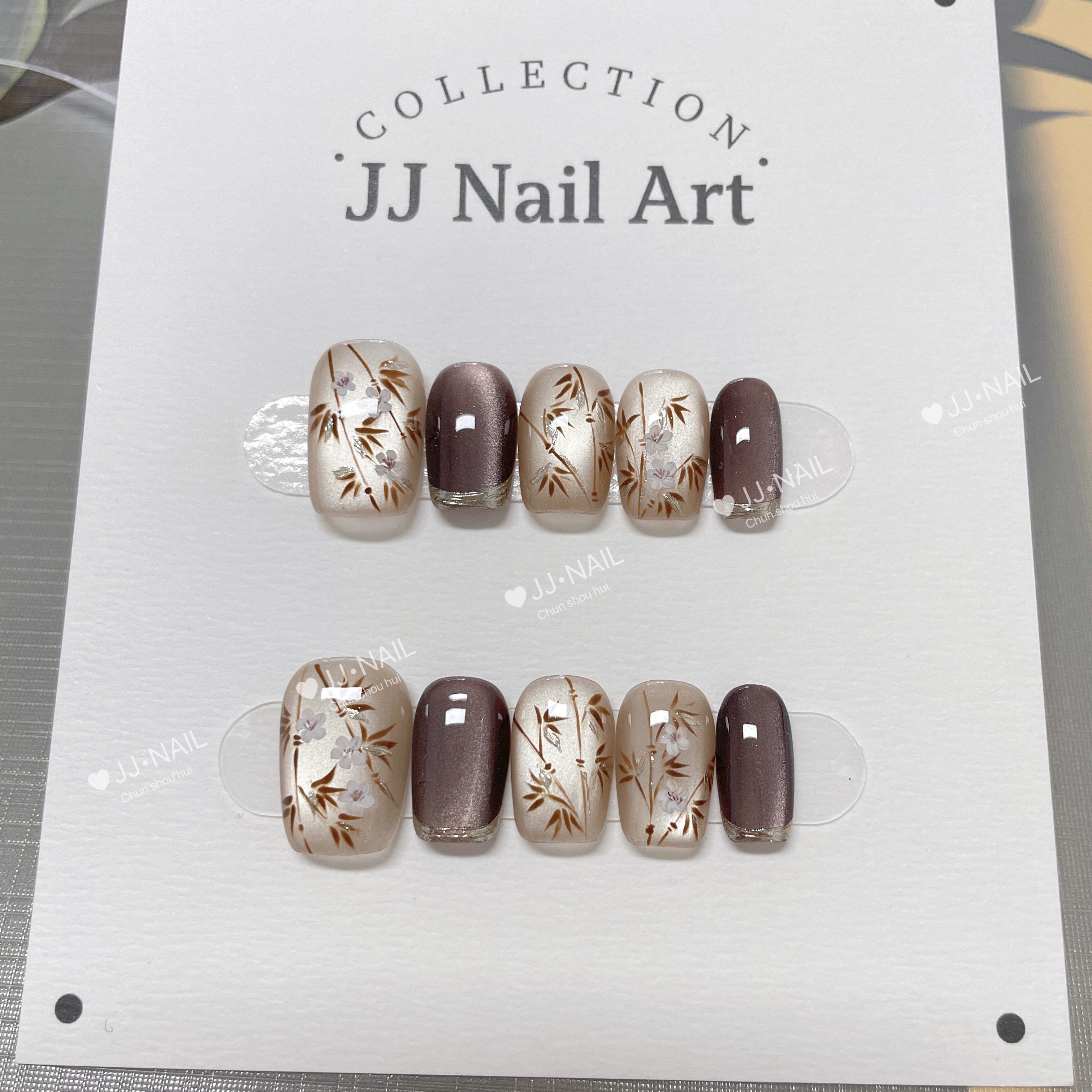 【落竹】纯手工穿戴甲美甲椭圆美甲贴片气质显白高级感,彩妆/香水/美妆工具,穿戴甲/甲片,淘宝优惠券,粉丝福利购,淘宝优惠卷