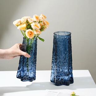 大号玻璃花瓶轻奢高级感透明玫瑰百合插花客厅桌面摆件水养富贵竹