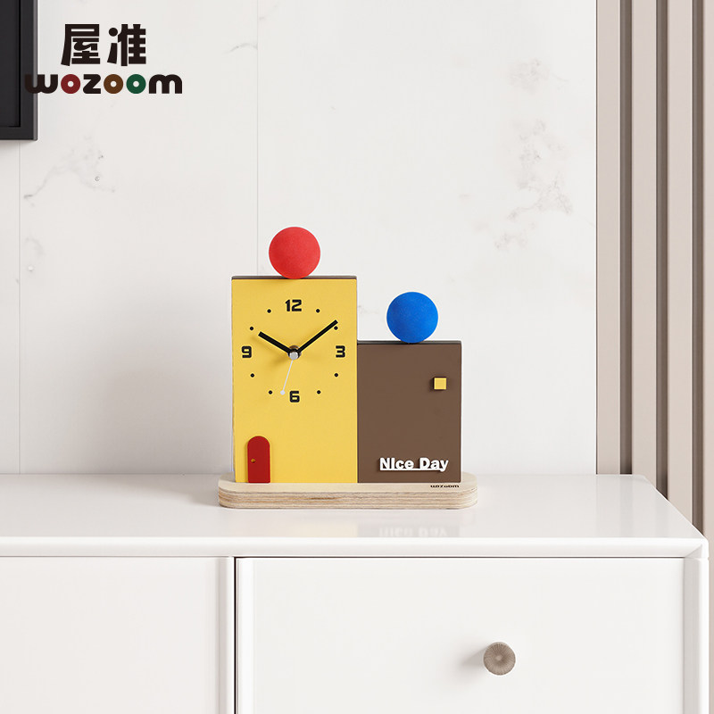 WOZOOM屋准韩国品牌电视柜创意时钟摆件入户玄关座钟客厅桌面装饰