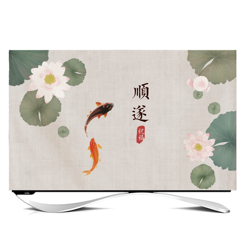中式防尘罩新f款55英寸50寸液晶电视机套保护罩包边电脑显示器挂