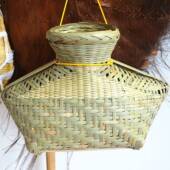 鱼篓装 鱼 篓子竹编便携竹子采茶B竹篓采摘精致小竹篮精品手工编