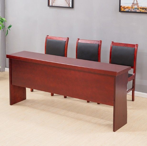 昆明厂家直销会议室桌椅油漆实木皮F双人课桌培训桌会议条桌长桌