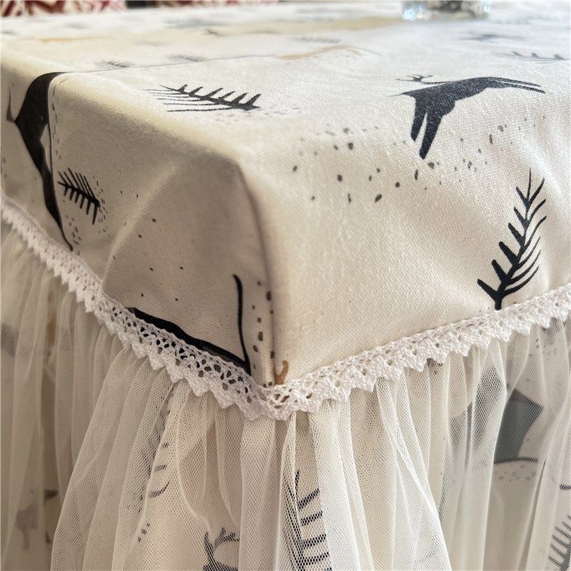 新款小鹿纯棉麻布艺茶几罩电视柜桌布G套长方形电炉烤火炉麻将机,居家布艺,烤火罩,淘宝优惠券,粉丝福利购,淘宝优惠卷