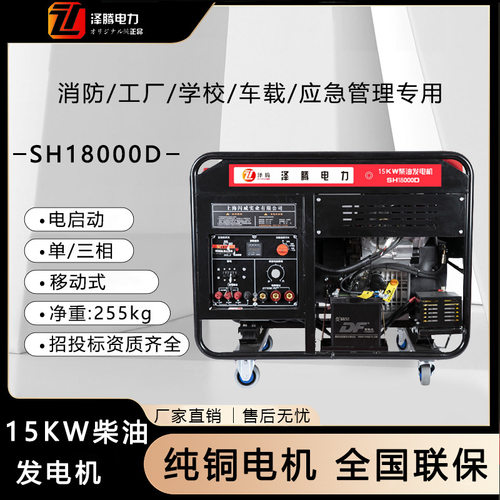 泽腾电力15kW柴油发电机双缸