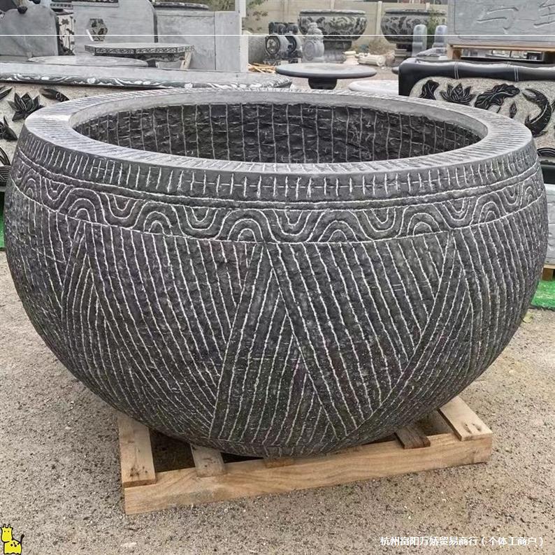 青石纯手工户外庭院石缸