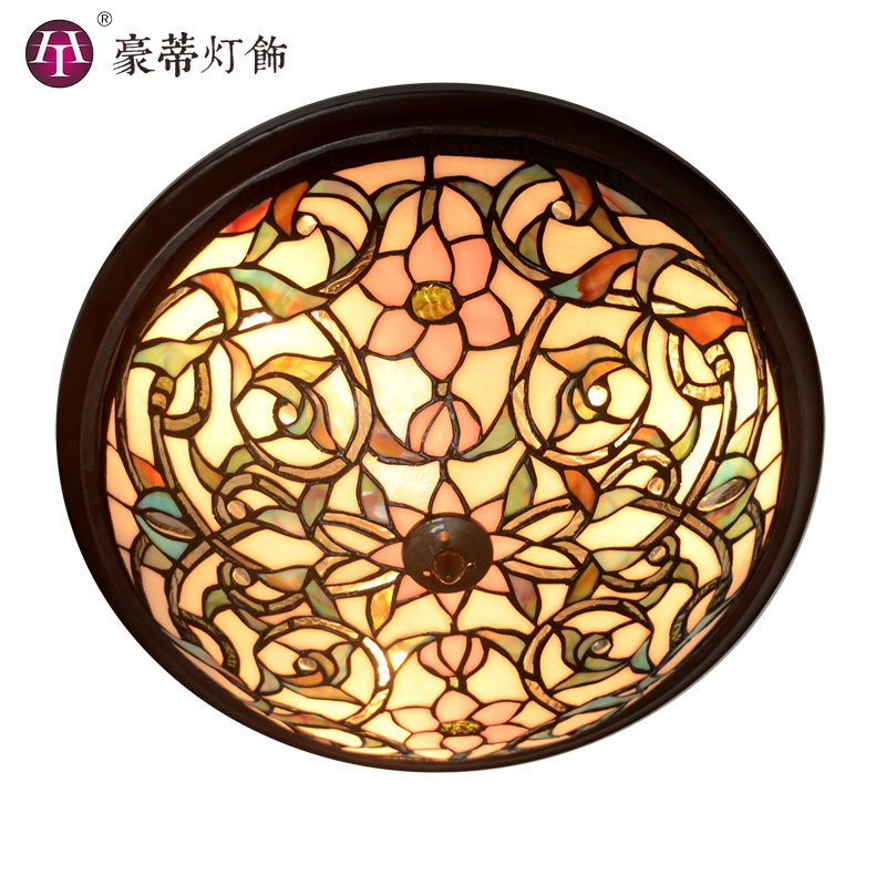 帝凡尼彩色玻璃LED欧式吸顶灯