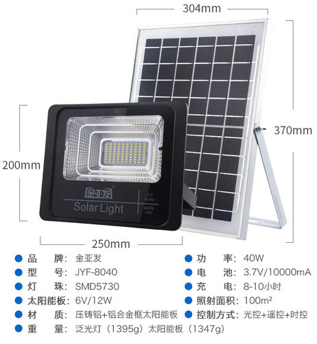 金亚发太阳能户外防水壁灯40W