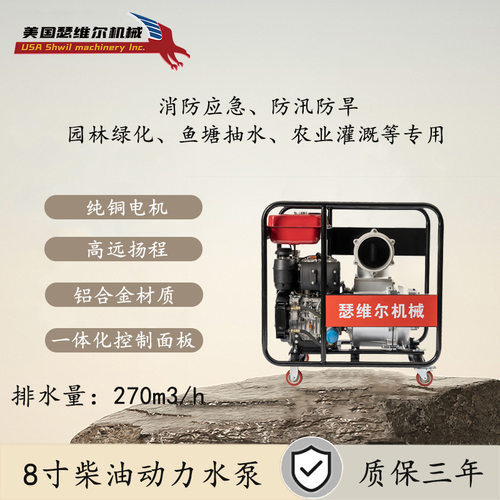瑟维尔8寸柴油水泵防汛灌溉