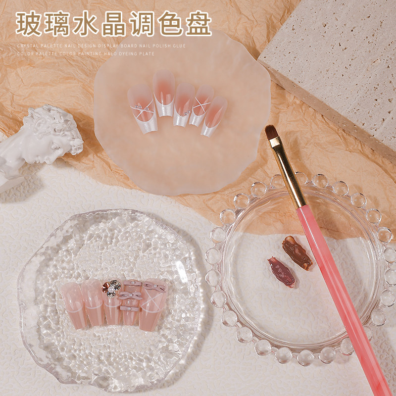 美甲调色盘指甲油甲油胶彩绘样板穿戴甲色卡底座款式色板展示板