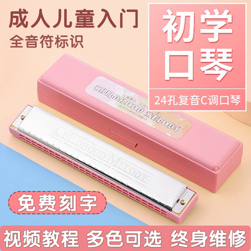孔声24孔复音C调口琴学生初学用