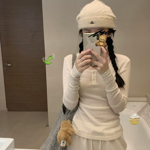 uungchuuu25FW高品质 可水洗100%超细美丽奴羊毛拼接袖微透打底衫
