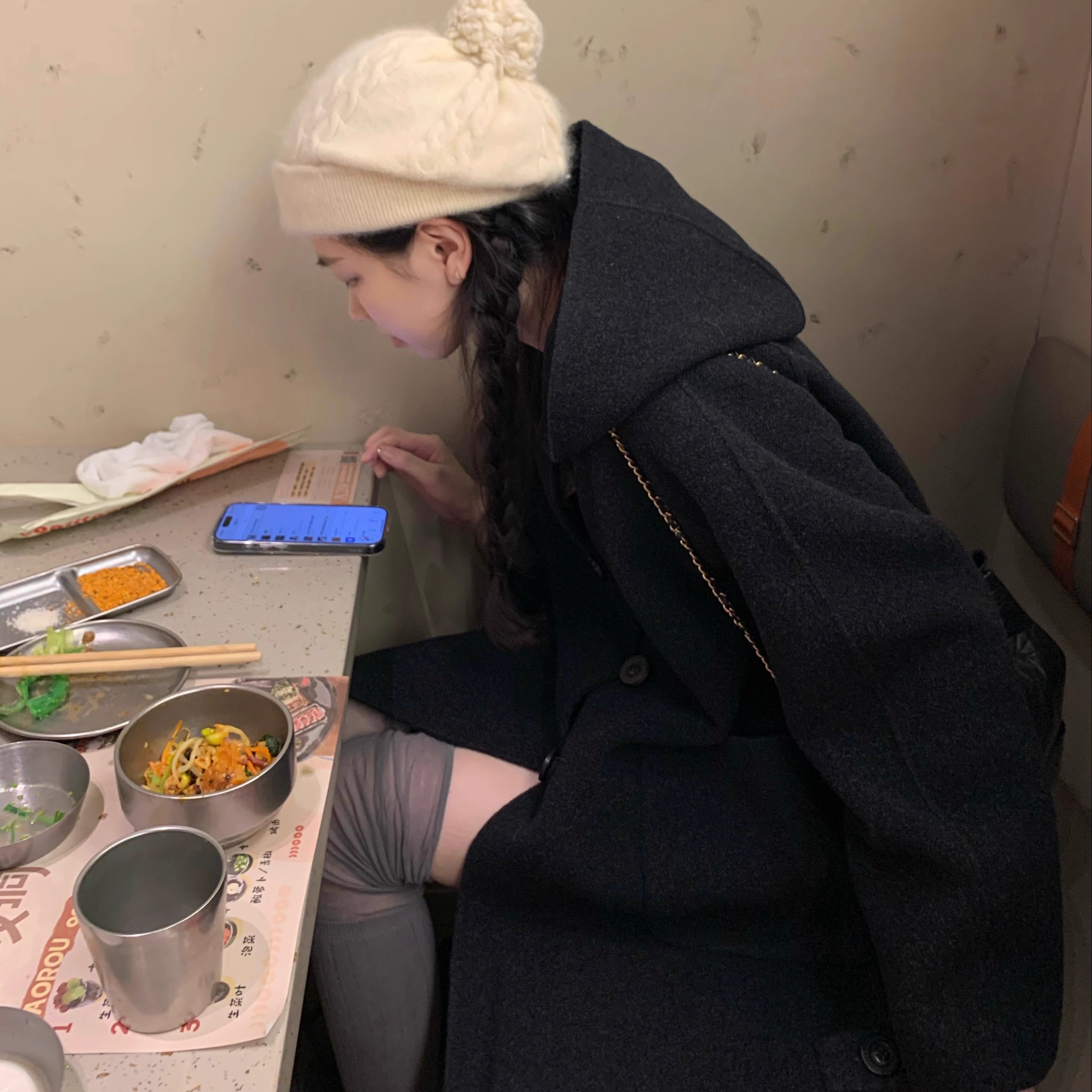 uungchuuu 100羊毛连帽斗篷少女双面呢大衣