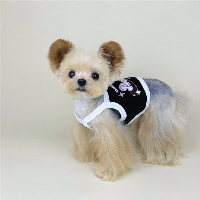 速发家甜粥服马尔小斯约克夏撞色吊带短款衣服空调屋背心居济舒适