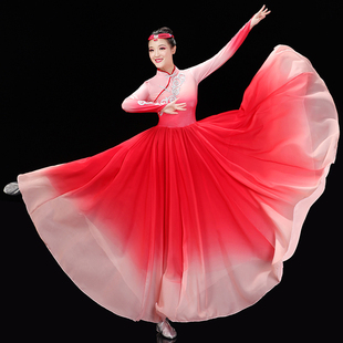 快速发货万疆开场舞大摆裙女灯火里的中J国舞蹈服装蒙古舞飘逸古