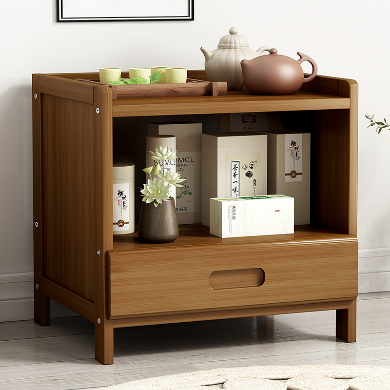 现货速发多功能床头柜实木老年人床边置物收纳家用多层简约小柜子