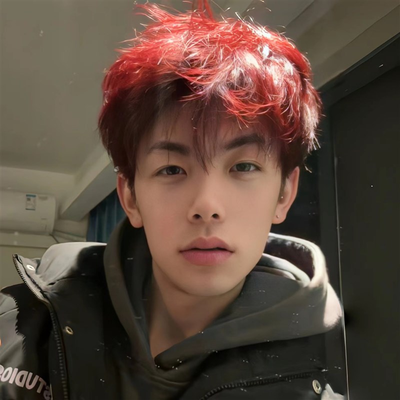 速发红色假发男生红韩款式微分碎盖男士帅气日常蓬松个性海王新全