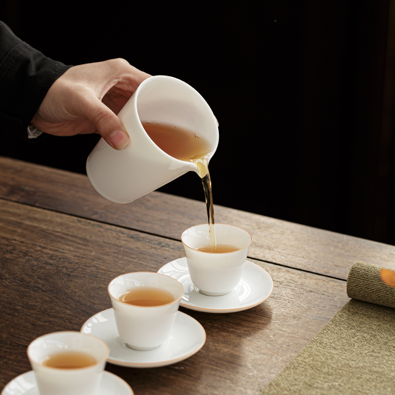 现货速发玉瓷公道杯 德化羊脂玉白瓷分茶器功夫茶具小公杯茶道茶