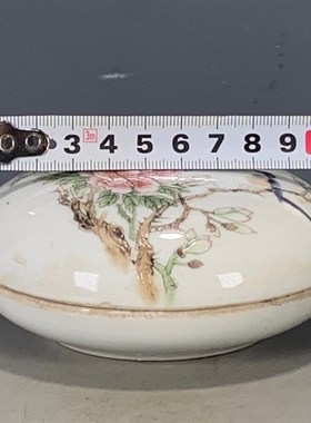 快速发货古玩旧货文玩瓷r器老货收藏 玩玉底款粉彩花鸟山水童趣印