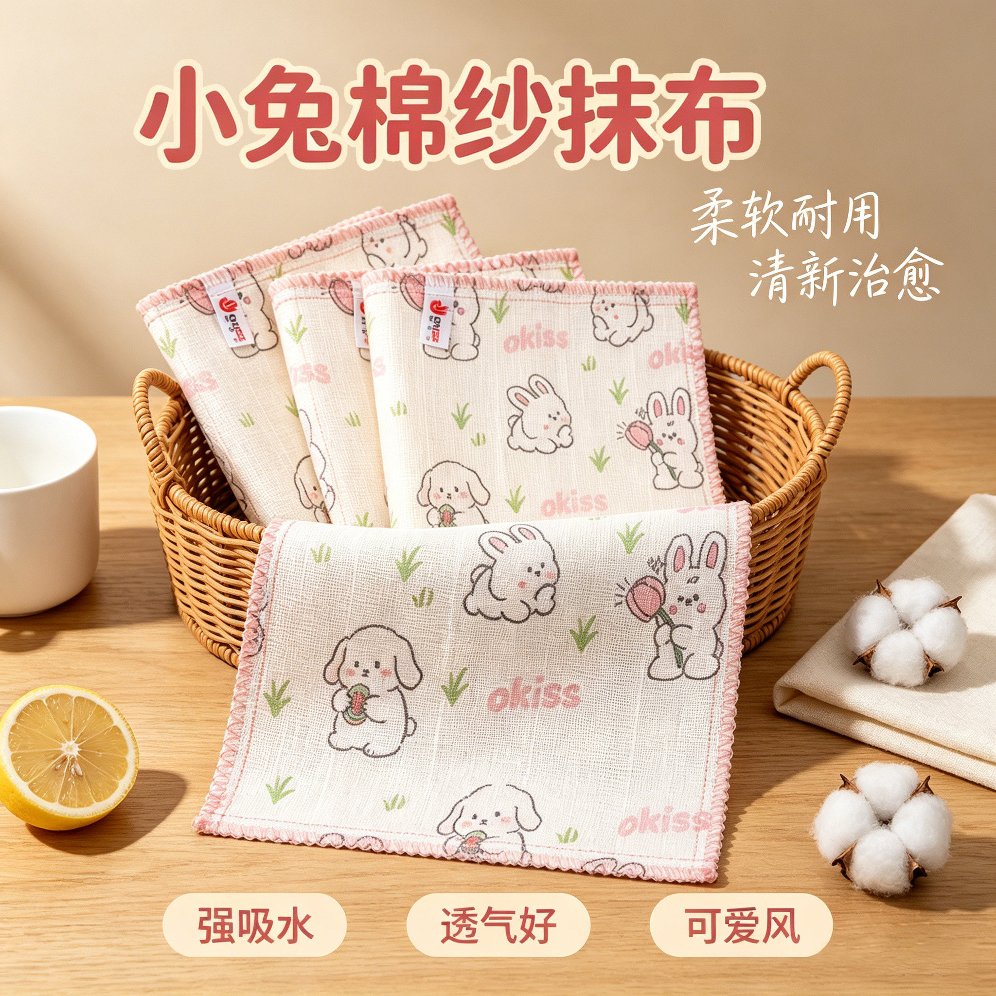 全棉纱抹布厨房专用洗碗布不易沾油刷碗巾加厚吸水不易掉毛百洁布