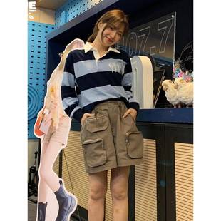 官方旗舰店wendy孙胜完同款 卫衣外套 私服条纹立领polo衫 纽扣衬衫