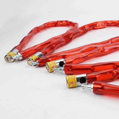 铜锁芯套皮链条锁随意折叠使用方便多种长度自行车锁选择厂家