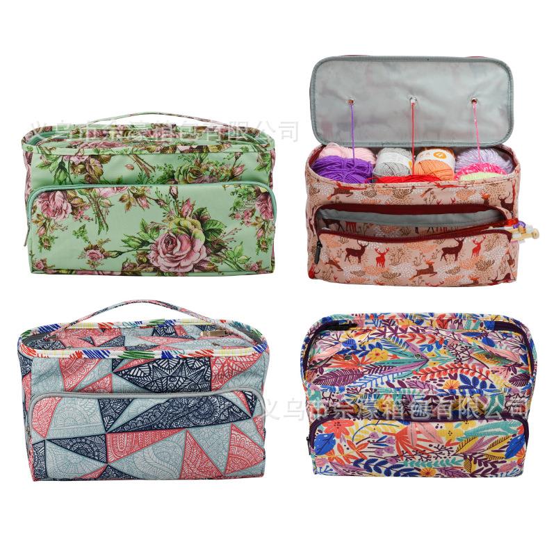 跨境diy钩织工具配件方包简约毛线收纳袋钩针棒针收纳包现货