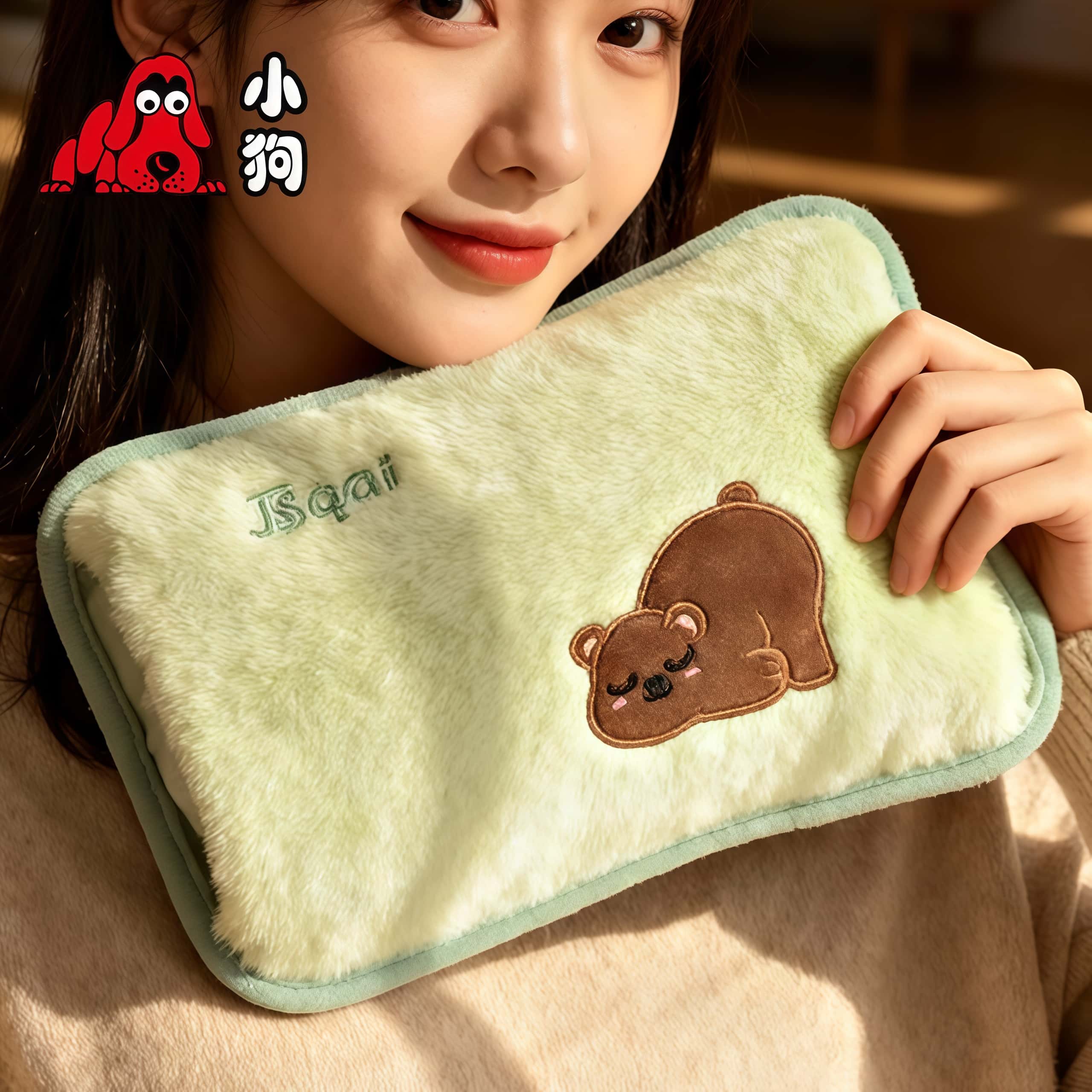 小狗充电式防爆热水袋充电款暖手宝暖脚神器暖宝宝暖水袋2025新款