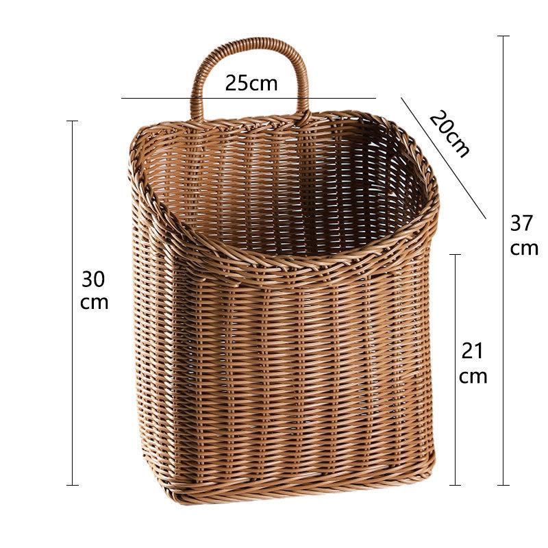 源头厂家藤编织大号墙壁挂篮收纳篮厨房宿舍卫生间壁挂收纳篮挂篮