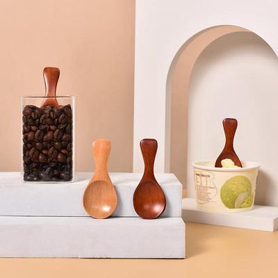 雪糕勺木质短柄小勺子甜品冰淇淋咖啡勺茶叶奶粉迷你果酱勺子