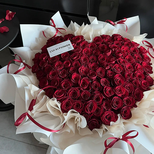 红玫瑰鲜花花束红玫瑰速递同城配送生日花束求婚花束99朵玫瑰花