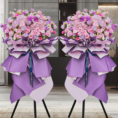 紫色系开业花篮鲜花全国配送
