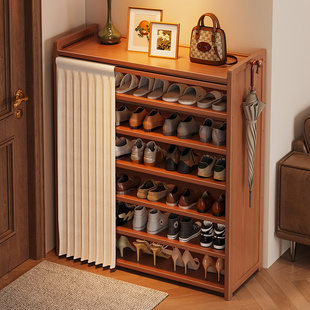日本进口鞋架门口家用玄关入户多层室内新款简易防尘收纳一体鞋柜